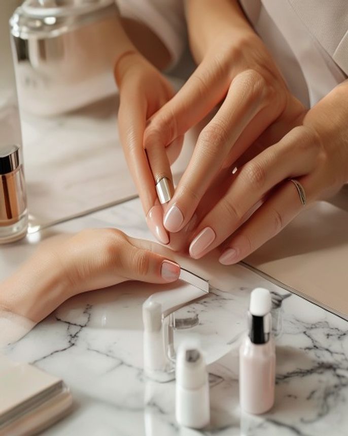 Detalhe de manicure profissional no Ophicina Ipanema